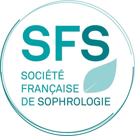 Logo SFS, Société Française de Sophrologie, cercle et feuille.