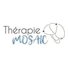 Logo Thérapie MOSAIC, typographie et pictogramme réseau.